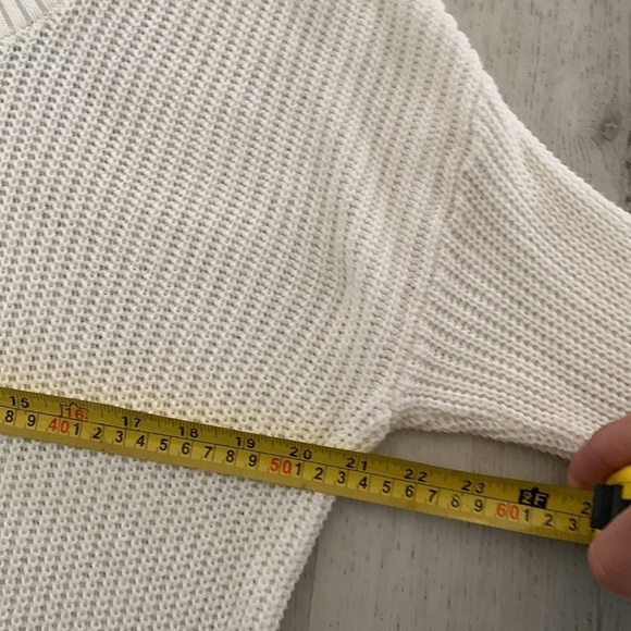 Aerie Open Knit ribbed Oversized chunky Lagenlook Sweater size XS off white - Picture 7 of 9